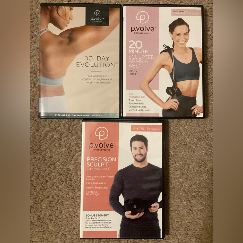 3 P.Volve DVDS - 20 minute arms & abs, 30 day evolution & precision sculpt
